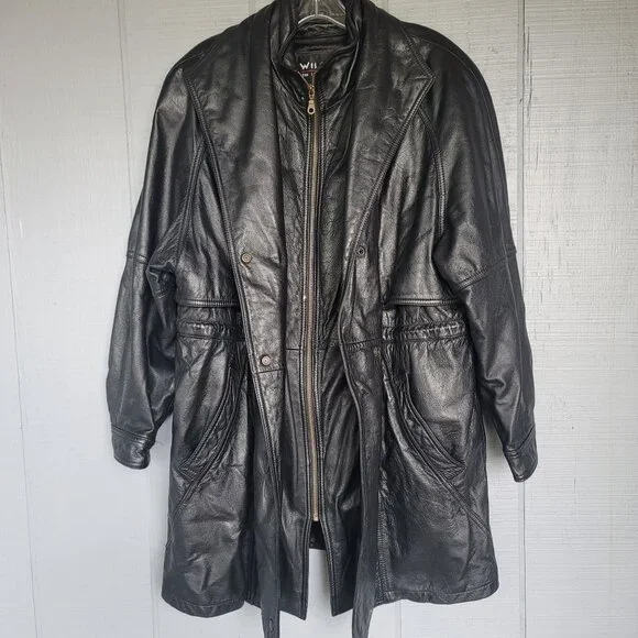 Vintage Wilsons Leather Thinsulate Ultra Insulated Women's Trench Coat Set. Sz L